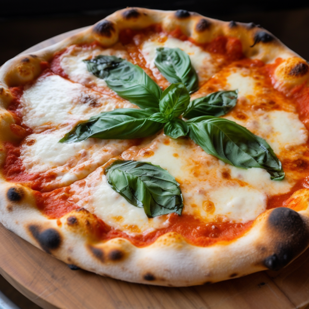 Pizza Margarita con ingredientes frescos Pizzeria Da Vinci